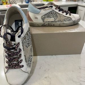 Golden Goose Superstar Silver Aquamarine 37